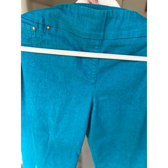 Ruby Rd Teal Slimming Contour Waistband Pants 16 Clean Girl Bright Capsule Boho - Picture 3 of 9